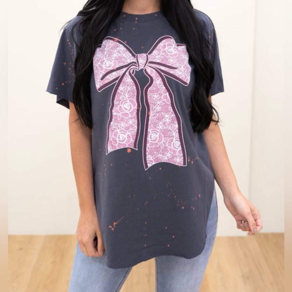 Lace Bow Graphic Top